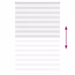 vidaXL Zebra Blind White 145x230 cm Fabric Width 140.9 cm Polyester - Additional view 4