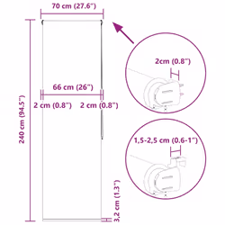 vidaXL Shower Roller Blind with Cassette Fabric - bubble, 70 x 240 cm - Additional view 3