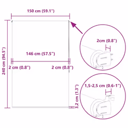 vidaXL Shower Roller Blind Fabric shower blind - circle, 150 x 240 cm