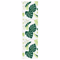 vidaXL Shower Roller Blind Fabric shower blind - green leaves, 80 x 240 cm