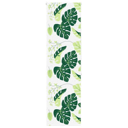 vidaXL Shower Roller Blind Fabric shower blind - green leaves, 80 x 240 cm