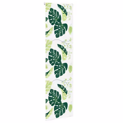 vidaXL Shower Roller Blind Fabric shower blind - green leaves, 80 x 240 cm