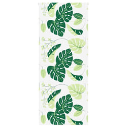 vidaXL Shower Roller Blind Fabric shower blind - green leaves, 90 x 240 cm