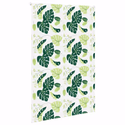 vidaXL Shower Roller Blind Fabric shower blind - green leaves, 150 x 240 cm
