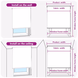 vidaXL Shower Roller Blind with Cassette Fabric - leaves, 70 x 240 cm - Additional view 5