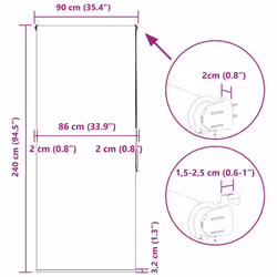 vidaXL Shower Roller Blind Fabric shower blind - leaves, 90 x 240 cm - Additional view 3