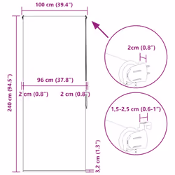 vidaXL Shower Roller Blind Fabric shower blind - light grey, 100 x 240 cm - Additional view 3