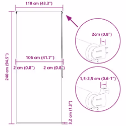vidaXL Shower Roller Blind Fabric shower blind - light grey, 110 x 240 cm - Additional view 3