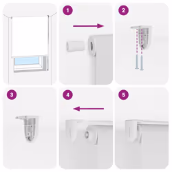 vidaXL Shower Roller Blind Fabric shower blind - light grey, 140 x 240 cm - Additional view 6