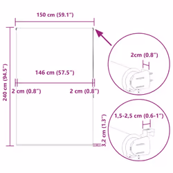 vidaXL Shower Roller Blind Fabric shower blind - splash, 150 x 240 cm