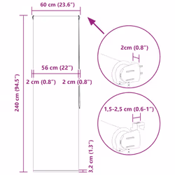 vidaXL Shower Roller Blind with Cassette Fabric - square, 60 x 240 cm - Additional view 3