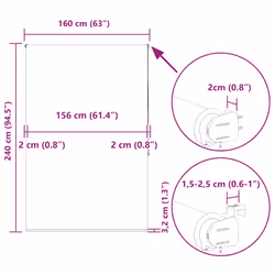 vidaXL Shower Roller Blind Fabric shower blind - square, 160 x 240 cm