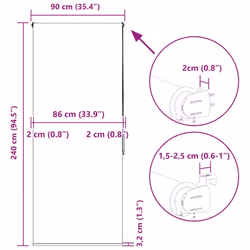 vidaXL Shower Roller Blind Fabric shower blind - white, 90 x 240 cm - Additional view 3