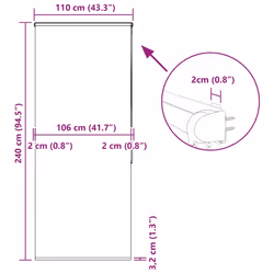 vidaXL Shower Roller Blind with Cassette 140x240 cm Fabric Width 136 cm - bubble, 110 x 240 cm