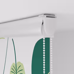 vidaXL Shower Roller Blind with Cassette 140x240 cm Fabric Width 136 cm - green leaves, 90 x 240 cm - Additional view 8
