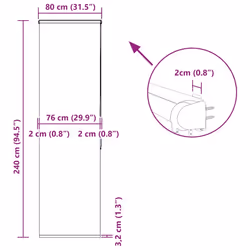 vidaXL Shower Roller Blind with Cassette 140x240 cm Fabric Width 136 cm - leaves, 80 x 240 cm - Additional view 3