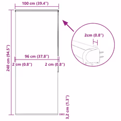 vidaXL Shower Roller Blind with Cassette 140x240 cm Fabric Width 136 cm - leaves, 100 x 240 cm - Additional view 3