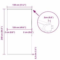 vidaXL Shower Roller Blind with Cassette 140x240 cm Fabric Width 136 cm - leaves, 130 x 240 cm