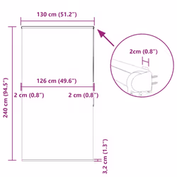 vidaXL Shower Roller Blind with Cassette 140x240 cm Fabric Width 136 cm - light grey, 130 x 240 cm