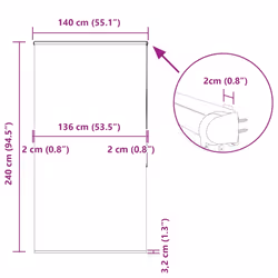 vidaXL Shower Roller Blind with Cassette 140x240 cm Fabric Width 136 cm - light grey, 140 x 240 cm - Additional view 3
