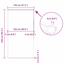 vidaXL Shower Roller Blind with Cassette 140x240 cm Fabric Width 136 cm - ornament, 130 x 240 cm