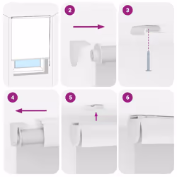 vidaXL Shower Roller Blind with Cassette 140x240 cm Fabric Width 136 cm - sea star, 90 x 240 cm - Additional view 5