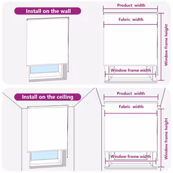 vidaXL Shower Roller Blind 70x240 cm Fabric Width 66 cm shower blind - shellfish, 60 x 240 cm - Additional view 5