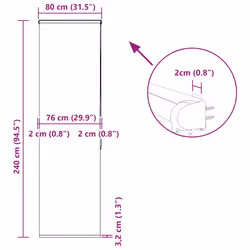 vidaXL Shower Roller Blind with Cassette 140x240 cm Fabric Width 136 cm - splash, 80 x 240 cm - Additional view 3