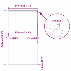 vidaXL Shower Roller Blind with Cassette 140x240 cm Fabric Width 136 cm - splash, 140 x 240 cm - Additional view 3