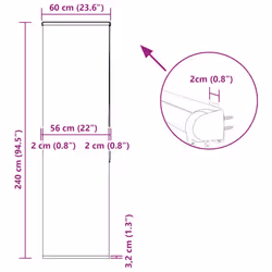vidaXL Shower Roller Blind 70x240 cm Fabric Width 66 cm shower blind - square, 60 x 240 cm