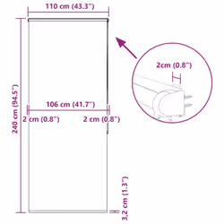 vidaXL Shower Roller Blind with Cassette 140x240 cm Fabric Width 136 cm - square, 110 x 240 cm