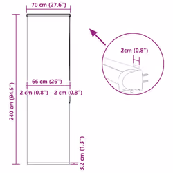 vidaXL Shower Roller Blind with Cassette Fabric - white, 70 x 240 cm - Additional view 3