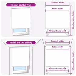 vidaXL Shower Roller Blind with Cassette Fabric - white, 70 x 240 cm - Additional view 5