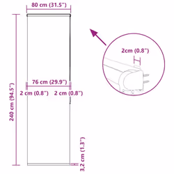 vidaXL Shower Roller Blind with Cassette 140x240 cm Fabric Width 136 cm - white, 80 x 240 cm - Additional view 3