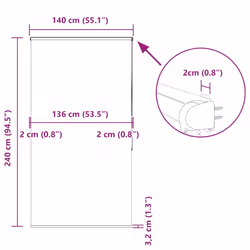vidaXL Shower Roller Blind with Cassette 140x240 cm Fabric Width 136 cm - white, 140 x 240 cm - Additional view 3