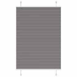 vidaXL Pleated Blind Blue 80x100 cm Fabric Width 79.4 cm Polyester - anthracite, 90 x 100 cm