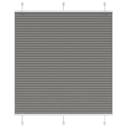 vidaXL Pleated Blind Petrol Fabric Polyester - anthracite, 120 x 100 cm
