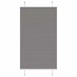 vidaXL Pleated Blind Blue 80x100 cm Fabric Width 79.4 cm Polyester - anthracite, 80 x 150 cm