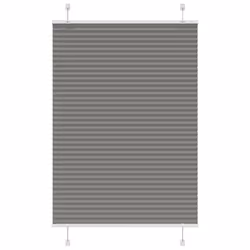 vidaXL Pleated Blind Blue 80x100 cm Fabric Width 79.4 cm Polyester - anthracite, 85 x 150 cm
