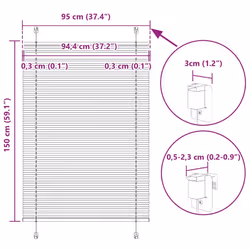 vidaXL Pleated Blind Anthracite 95x100 cm Fabric Width 94.4 cm Polyester - anthracite, 95 x 150 cm