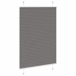 vidaXL Pleated Blind Anthracite 95x100 cm Fabric Width 94.4 cm Polyester - anthracite, 100 x 150 cm