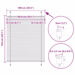 vidaXL Pleated Blind Anthracite 95x100 cm Fabric Width 94.4 cm Polyester - anthracite, 100 x 150 cm