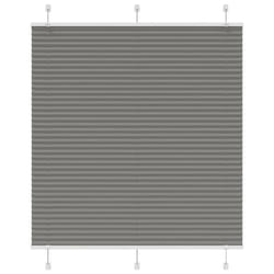 vidaXL Pleated Blind Petrol Fabric Polyester - anthracite, 120 x 150 cm