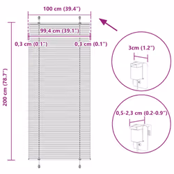 vidaXL Pleated Blind Anthracite 95x100 cm Fabric Width 94.4 cm Polyester - anthracite, 100 x 200 cm