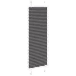 vidaXL Pleated Blind Anthracite 40x100 cm Fabric Width 39.4 cm Polyester - black, 40 x 100 cm