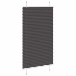 vidaXL Pleated Blind Blue 80x100 cm Fabric Width 79.4 cm Polyester - black, 80 x 100 cm