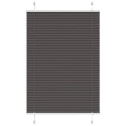 vidaXL Pleated Blind Blue 80x100 cm Fabric Width 79.4 cm Polyester - black, 85 x 100 cm