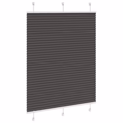 vidaXL Pleated Blind Petrol Fabric Polyester - black, 110 x 100 cm