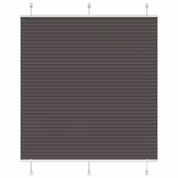 vidaXL Pleated Blind Petrol Fabric Polyester - black, 115 x 100 cm