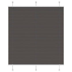 vidaXL Pleated Blind Petrol Fabric Polyester - black, 115 x 100 cm
